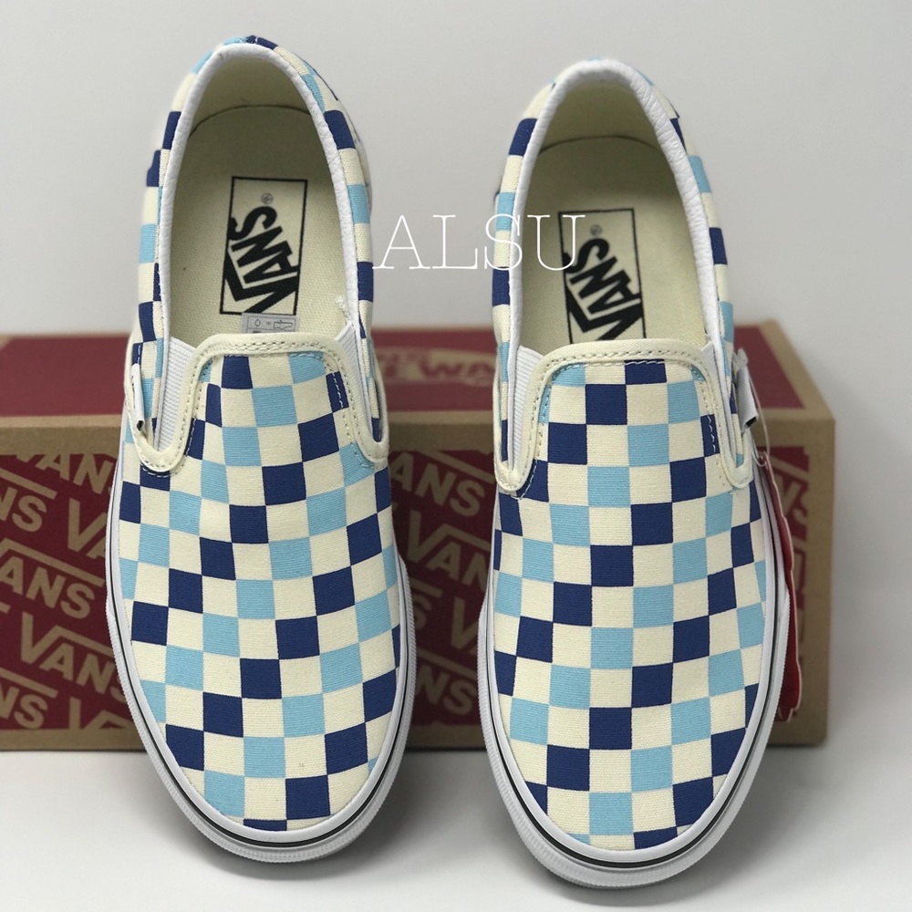 VANS Classic Slip On Checkerboard Blue Topaz W - Picture 4 of 8